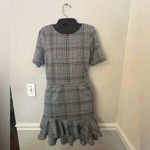 Women's Black and White Stretching Dress - Love…ady size L